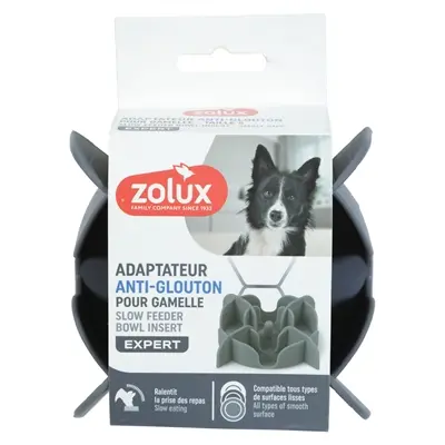 Zolux slowfeeder inzetstuk voor voerbak siliconen grijs 13,5 x 13,5 cm