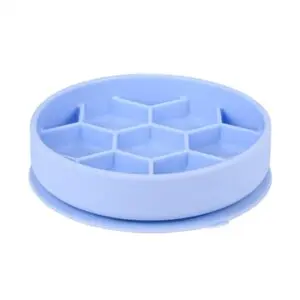 Zolux slow feed hondenvoerbak blauw 16 x 16 x 4,3 cm – zuignap - Afbeelding 1