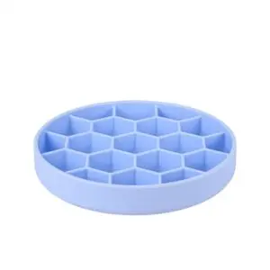 Zolux slow feed hondenvoerbak blauw 21,5 x 21,5 x 4,5 cm – zuignap - Afbeelding 1