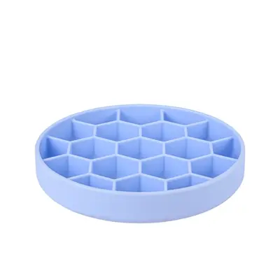 Zolux slow feed hondenvoerbak blauw 21,5 x 21,5 x 4,5 cm – zuignap