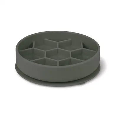 Zolux slow feed hondenvoerbak grijs 16 x 16 x 4,5 cm – zuignap