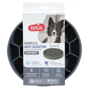 Zolux slow feed hondenvoerbak grijs 21,5 x 21,5 x 4,5 cm – zuignap - Afbeelding 4