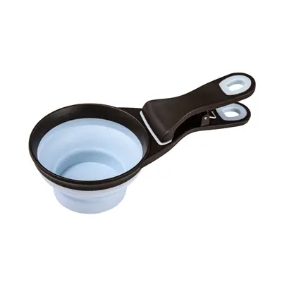 Zolux voerschep 2-in-1 met afsluitklem siliconen blauw 473 ml