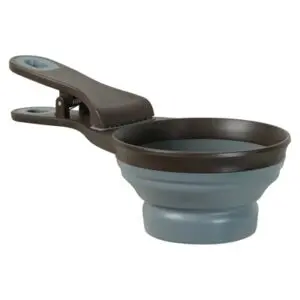 Zolux voerschep 2-in-1 met afsluitklem siliconen grijs 237 ml - Afbeelding 1
