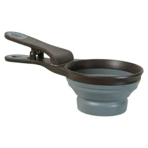 Zolux voerschep 2-in-1 met afsluitklem siliconen grijs 237 ml - Afbeelding 4