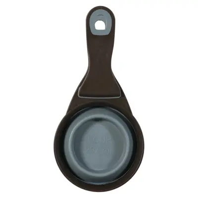 Zolux voerschep 2-in-1 met afsluitklem siliconen grijs 237 ml