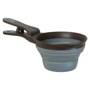 Zolux voerschep 2-in-1 met afsluitklem siliconen grijs 473 ml - Afbeelding 1