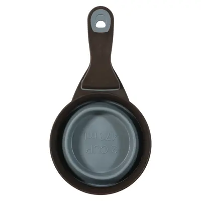 Zolux voerschep 2-in-1 met afsluitklem siliconen grijs 473 ml