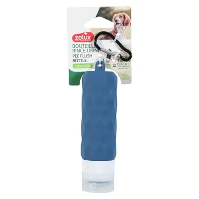 Zolux spoelfles voor hondenurine blauw 4 x 4 x 14 cm – met karabijnhaak