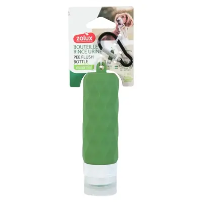 Zolux spoelfles voor hondenurine groen 4 x 4 x 14 cm – met karabijnhaak
