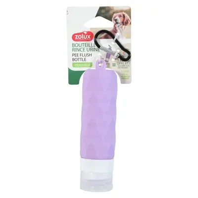 Zolux spoelfles voor hondenurine paars 4 x 4 x 14 cm – met karabijnhaak