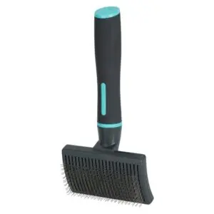 Zolux Anah slickerborstel intrekbaar M 9 x 5 x 19 cm – zwart/blauw - Afbeelding 1