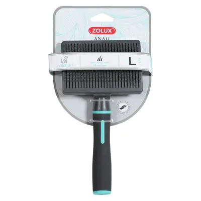 Zolux Anah slickerborstel intrekbaar L 11 x 5 x 21 cm – zwart/blauw