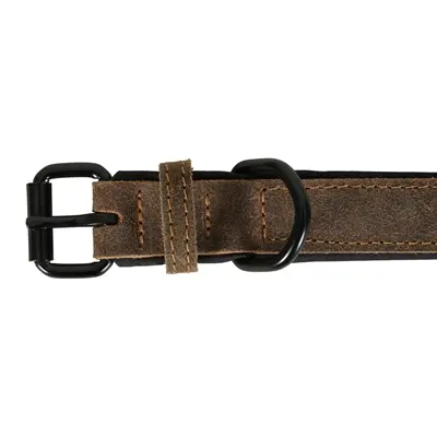 Zolux Expert halsband hond premium leer/neopreen bruin 40 x 1,6 cm