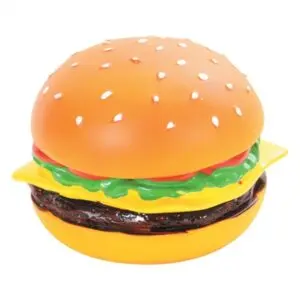 Zolux hondenspeeltje hamburger van vinyl 8 x 8 x 6,5 cm – met pieper - Afbeelding 1