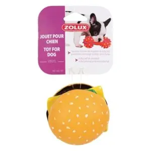 Zolux hondenspeeltje hamburger van vinyl 8 x 8 x 6,5 cm – met pieper - Afbeelding 4