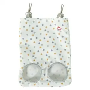 Zolux hooizak Cosy gestipt wit 29 x 19 cm – 2 openingen - Afbeelding 1