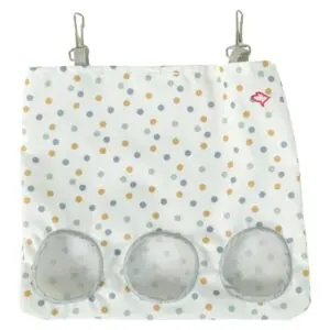 Zolux hooizak Cosy gestipt wit 29 x 27 cm – 3 openingen - Afbeelding 1