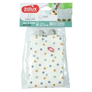 Zolux hooizak Cosy gestipt wit 29 x 27 cm – 3 openingen - Afbeelding 4