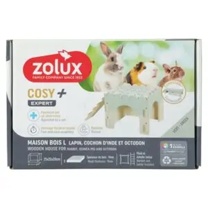 Zolux knaaghuis Cosy konijn van hout 25 x 25 x 20 cm – met trapje - Afbeelding 6
