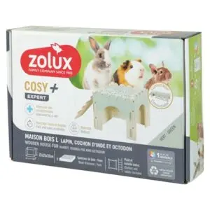 Zolux knaaghuis Cosy konijn van hout 25 x 25 x 20 cm – met trapje - Afbeelding 7