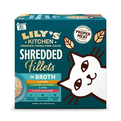 Lily's Kitchen kattenvoer Shredded Fillets multipack 8 x 70 g