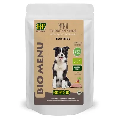 BF Petfood hondenvoer Organic kalkoen menu pouch 14 x 150 g – biologisch