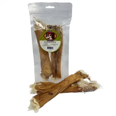Petsnack konijnenjas 2 stuks – kauwsnack van konijnenhuid met haar