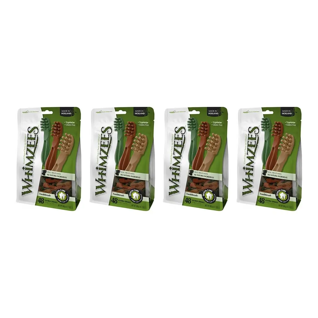 Whimzees tandenborstel XS kauwsnack hond – multipack 4 x 48 stuks
