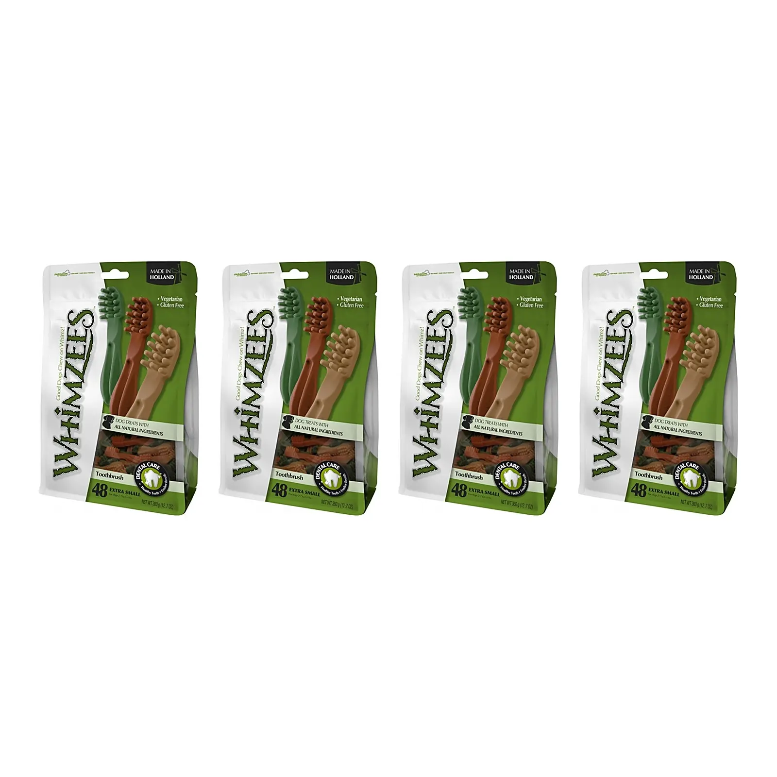 Whimzees tandenborstel XS kauwsnack hond – multipack 4 x 48 stuks - Afbeelding 1
