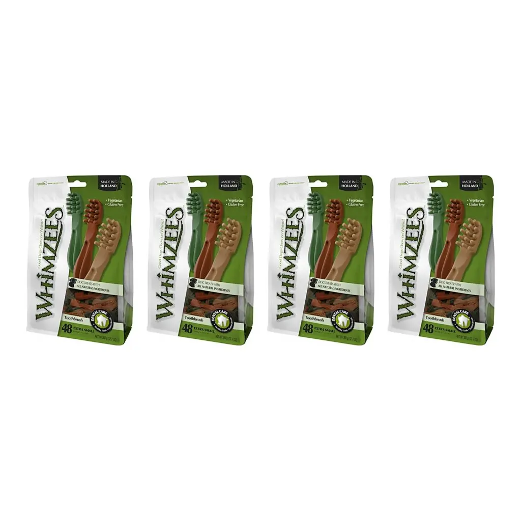 Whimzees Hond Small - Tandenborstel Vegetarische Kauwsnacks 8,5 cm - 4 x 24 stuks - Voordeelverpakking