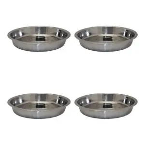 Happy Pet rvs voerbak ondiep 25 cm – puppy – multipack 4 stuks - Afbeelding 1