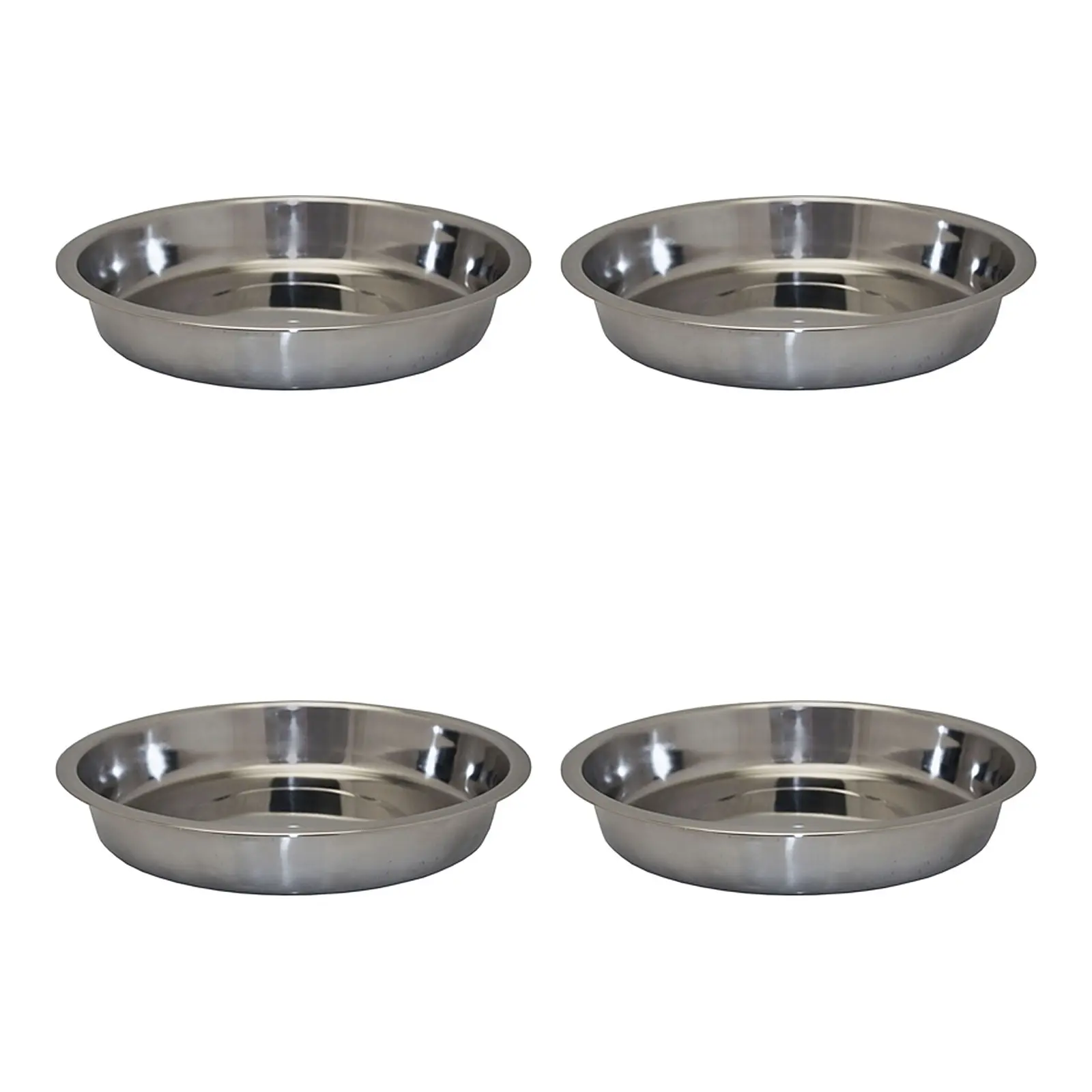 Happy Pet rvs voerbak ondiep 25 cm – puppy – multipack 4 stuks - Afbeelding 1
