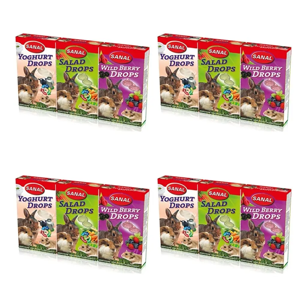Sanal knaagdier drops groenten, bosvruchten, yoghurt – multipack 4 stuks