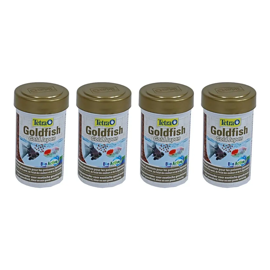 Tetra AnimIn Gold goudvisvoer spirulinavlokken 100 ml – multipack 4 stuks