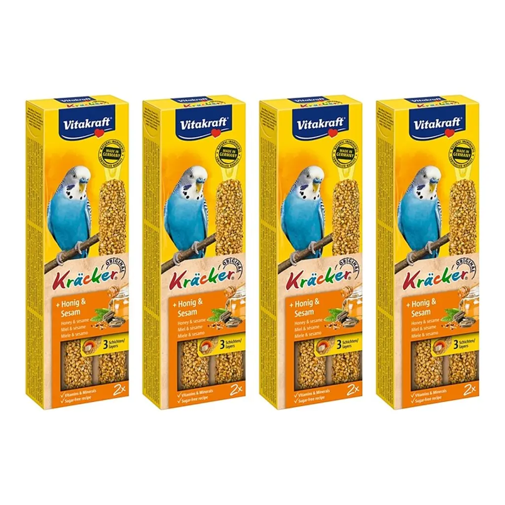 Vitakraft Kräcker parkiet honing 2 stuks – multipack 4 x 2 stuks