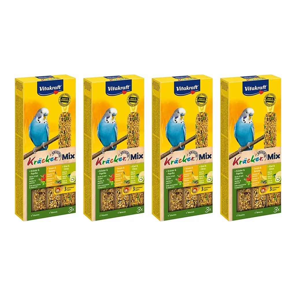 Vitakraft parkietenkracker vijg, banaan, kiwi – multipack 4 x 3 stuks