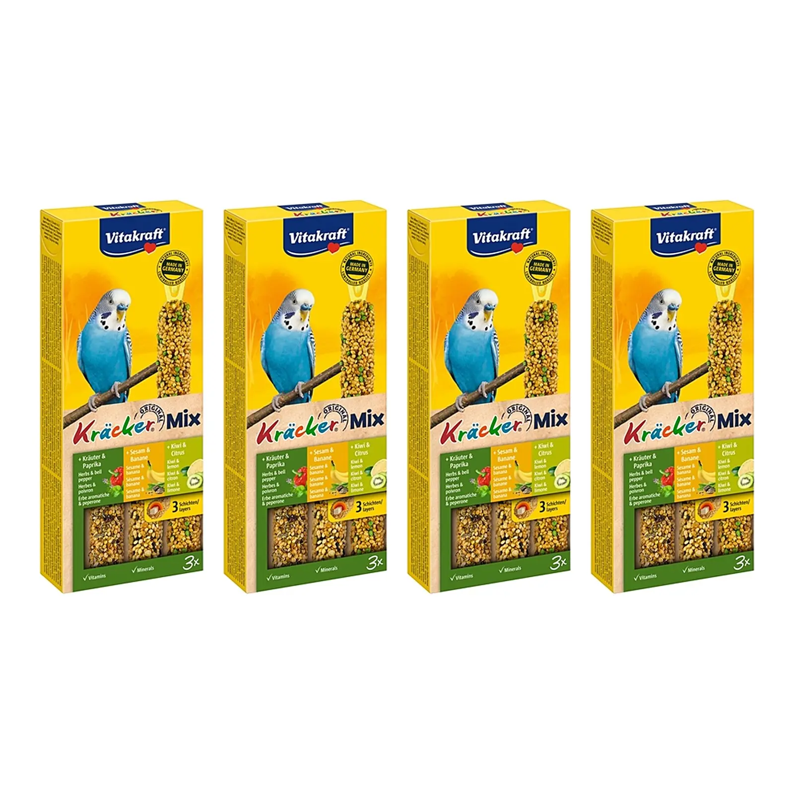 Vitakraft parkietenkracker vijg, banaan, kiwi – multipack 4 x 3 stuks - Afbeelding 1