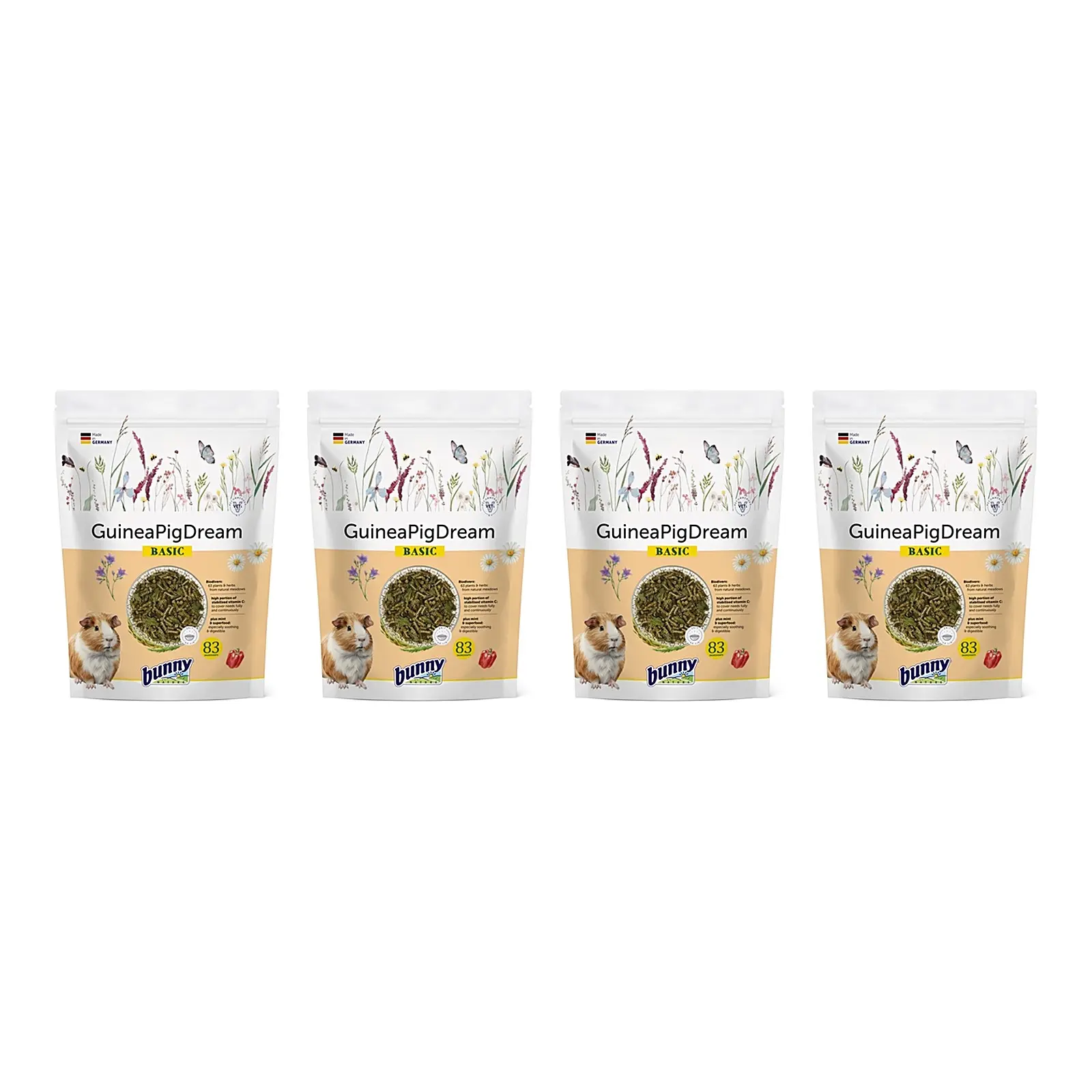 Bunny Nature Caviadroom Basic caviavoer 1,5 kg – 4 stuks, 42 planten (multipack) - Afbeelding 1