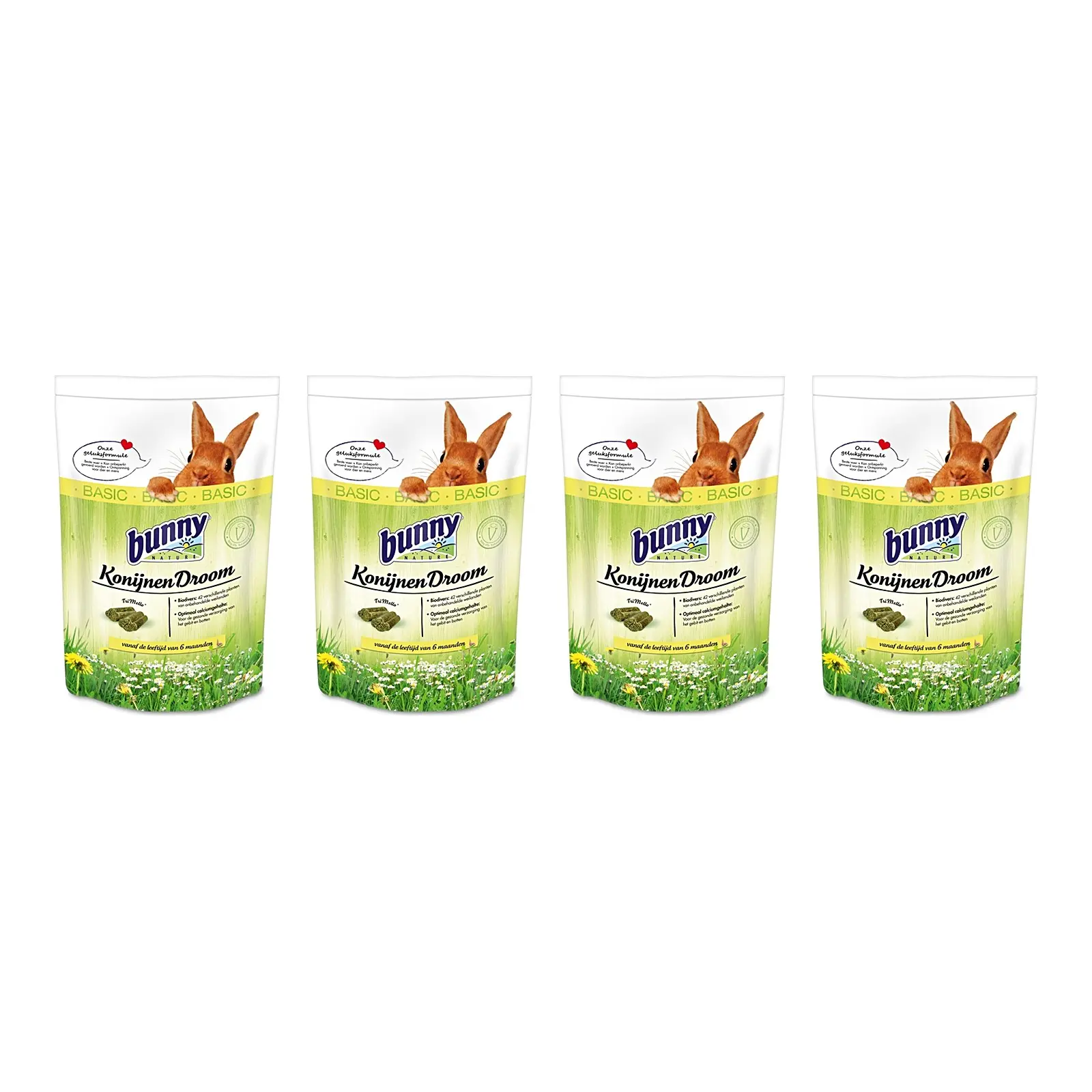 Bunny Nature Konijnendroom Basic konijnenvoer 1,5 kg – multipack 4 stuks - Afbeelding 1