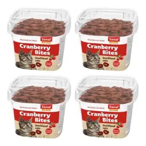 Sanal kattensnoepjes cranberry en kip 75 g – multipack 4 stuks - Afbeelding 1
