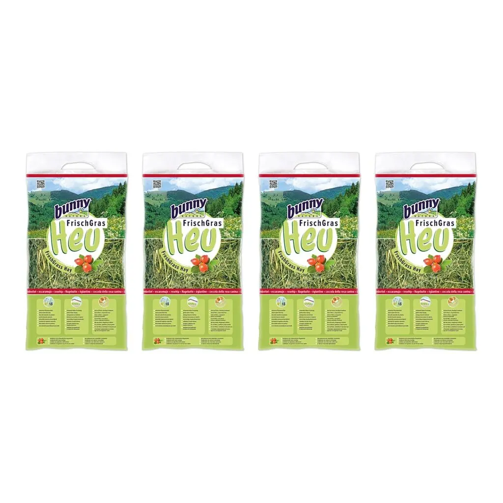 Bunny Nature vers gras hooi met rozenbottel 500 g – multipack 4 stuks