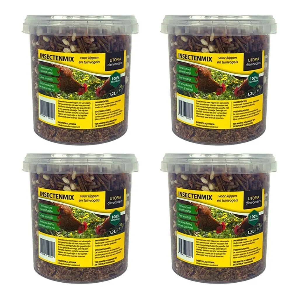 Utopia insectenmix kippen en tuinvogels 1,2 l – multipack 4 stuks