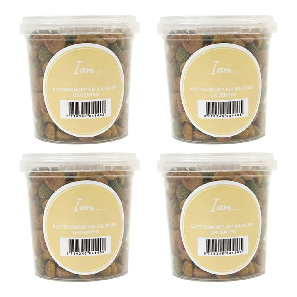 I Am kattensnoepjes kip, kalkoen en groenten 70 g – multipack 4 stuks