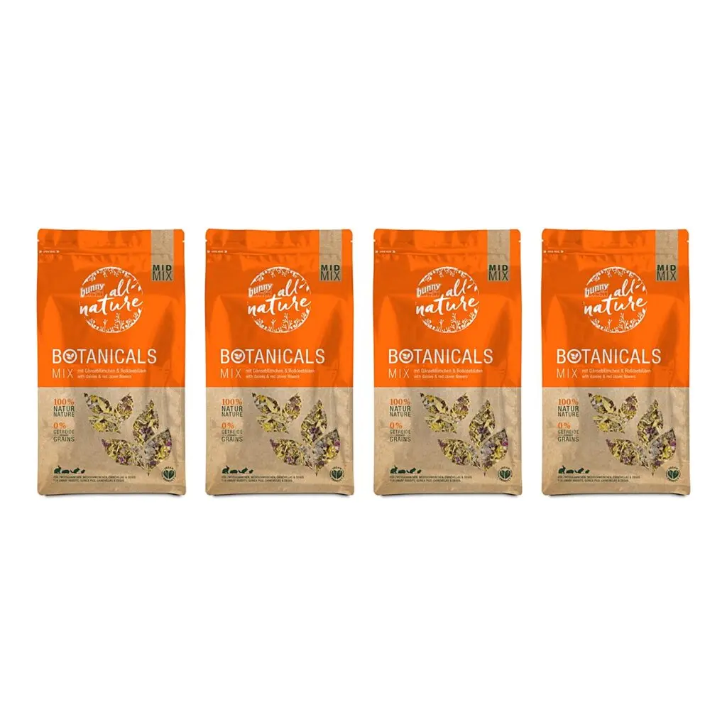 Bunny Nature Midi Mix madelief en rode klaver 120 g – multipack 4 stuks