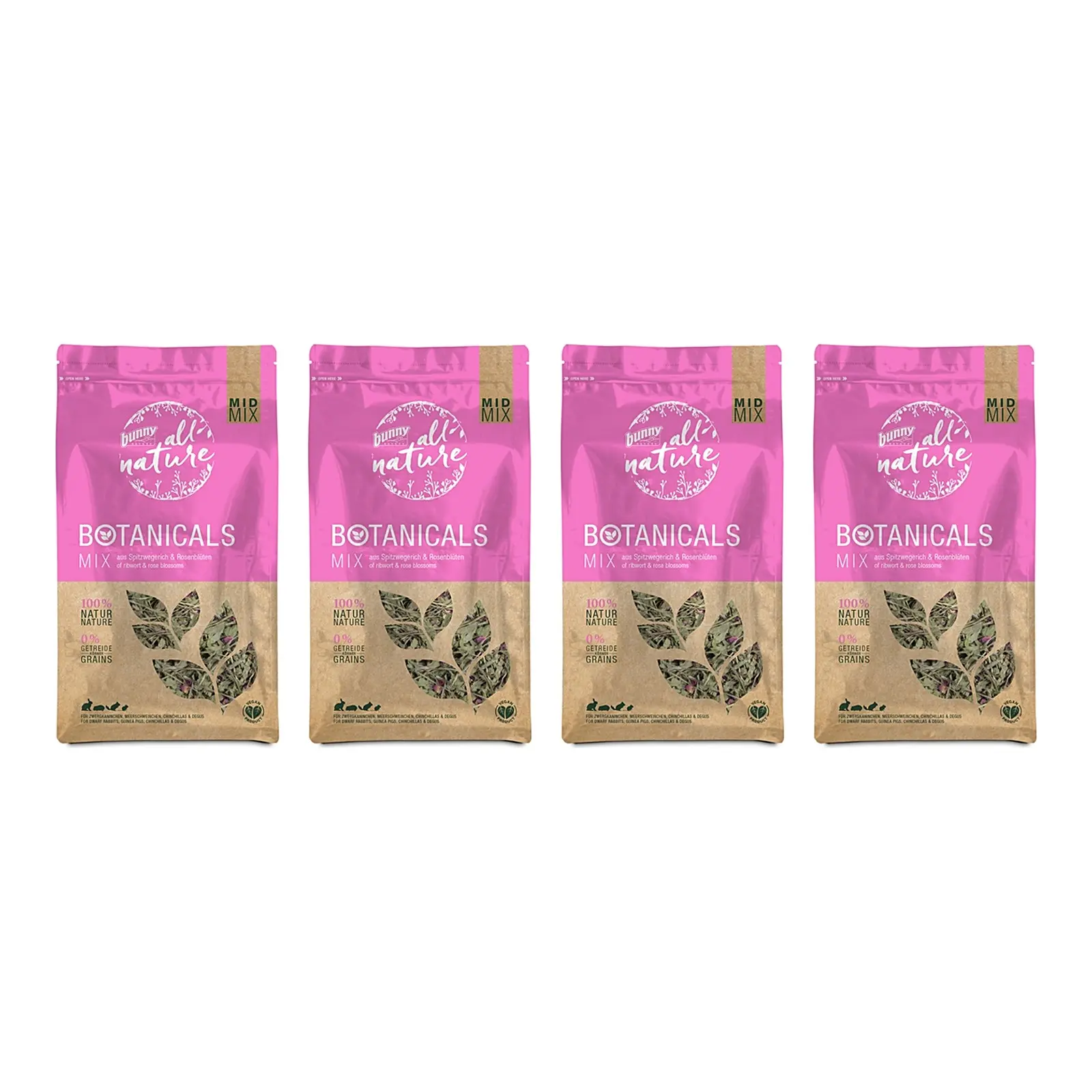 Bunny Nature Botanicals Midi Mix smalle weegbree 120 g – multipack 4 stuks - Afbeelding 1