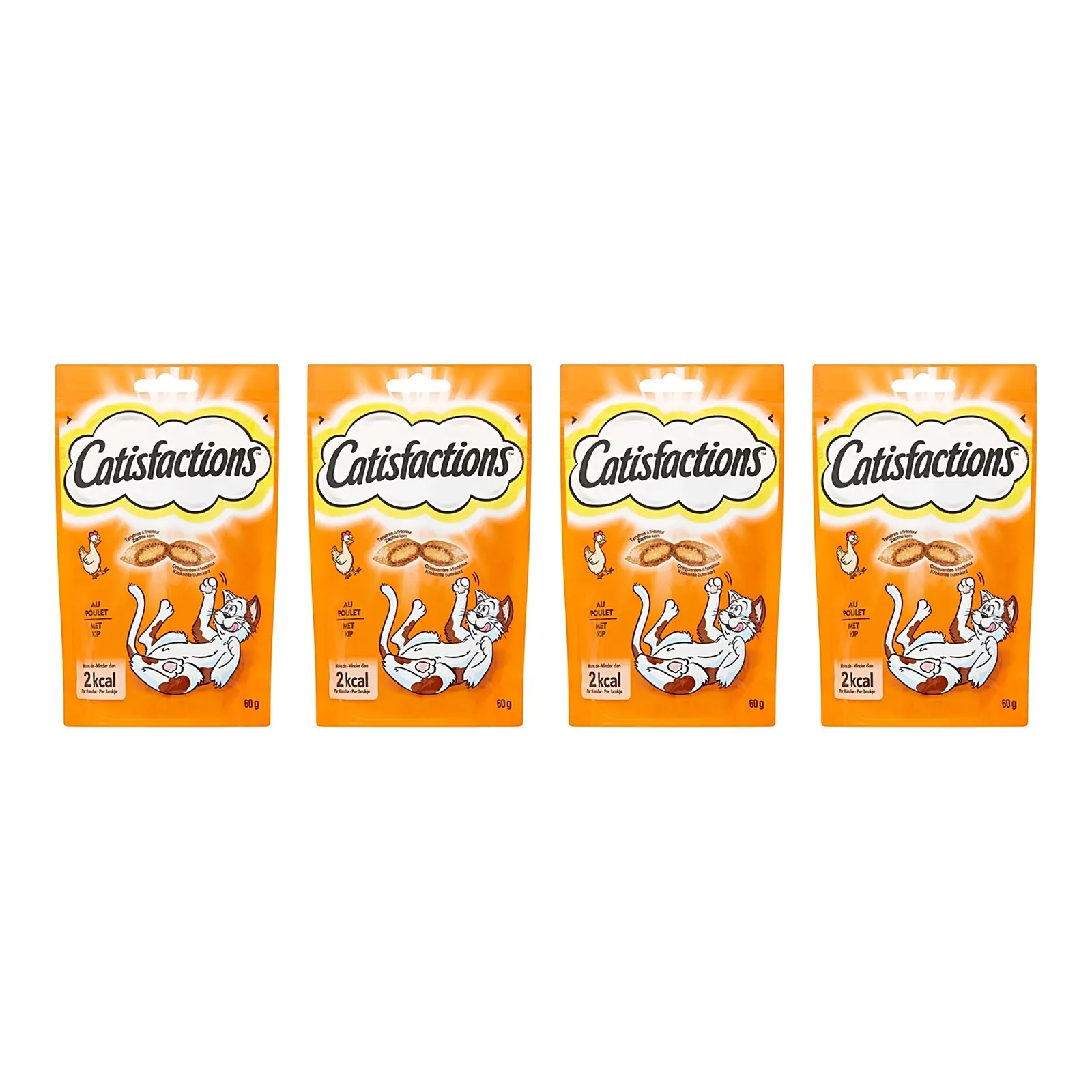 Catisfactions kattensnack kip met zachte vulling 60 g – multipack 4 stuks - Afbeelding 1
