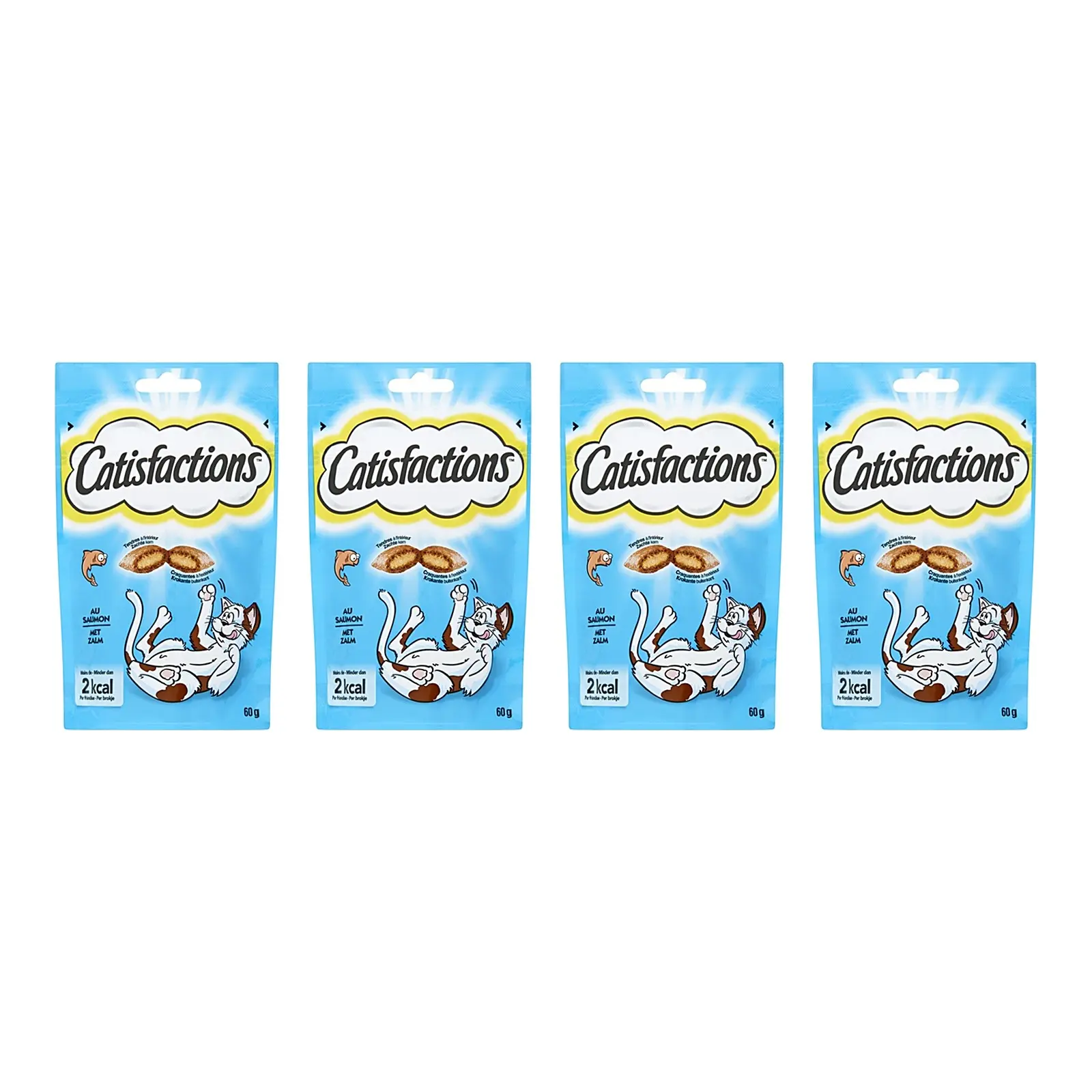 Catisfactions kattensnack krokante zalm 60 g – multipack 4 stuks - Afbeelding 1