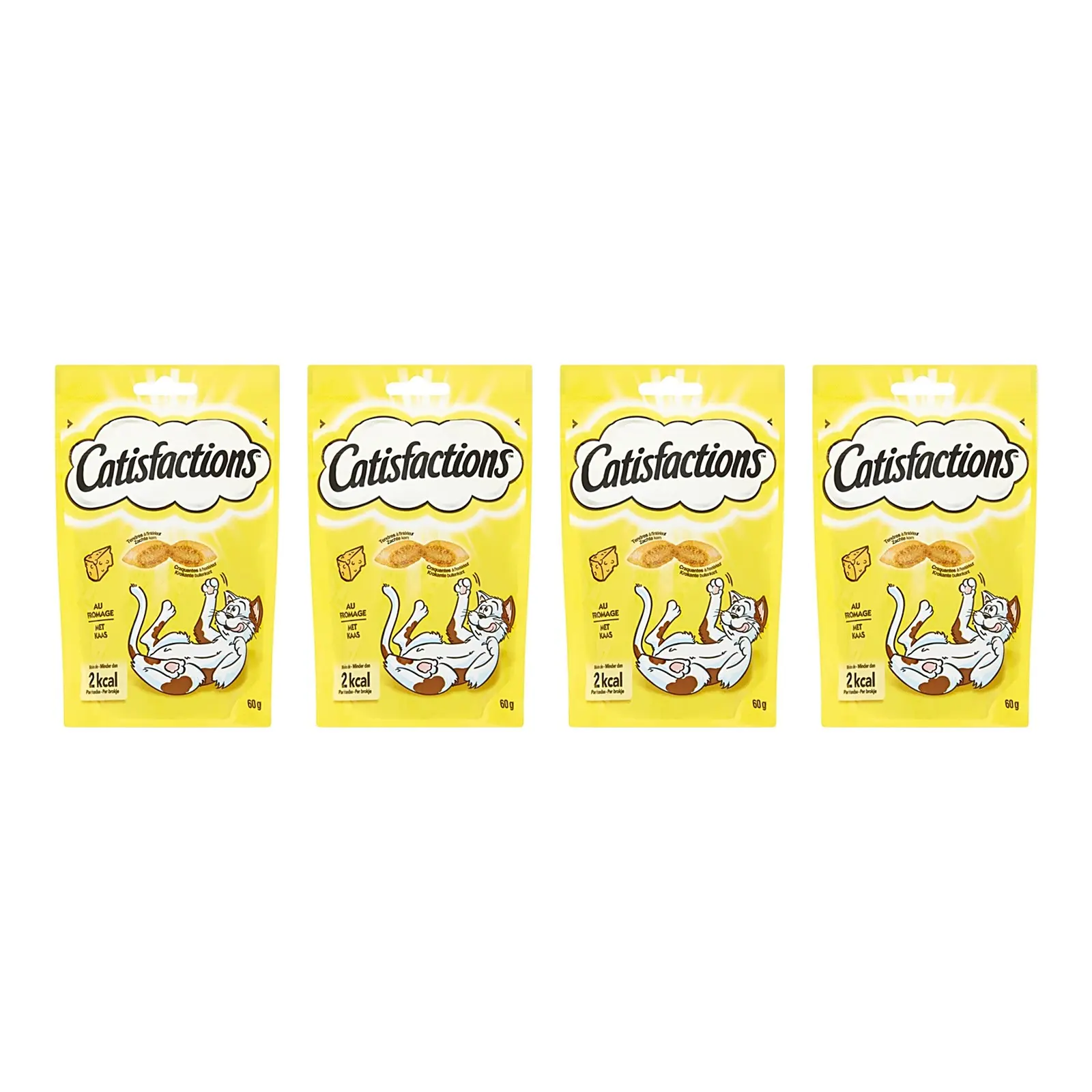 Catisfactions kattensnack krokant met kaas 60 g – multipack 4 stuks - Afbeelding 1