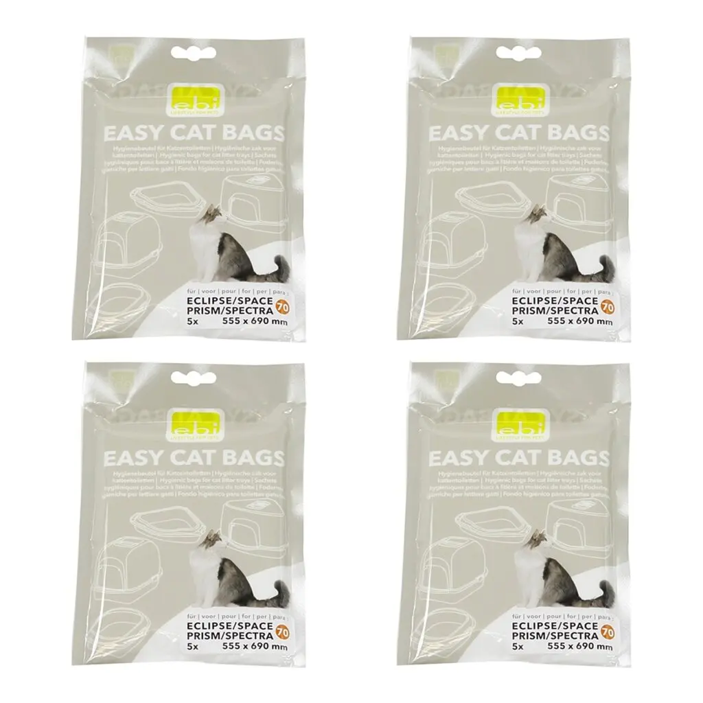 EBI kattenbakzakken Jumbo U-vorm 60 cm – multipack 4 x 5 stuks